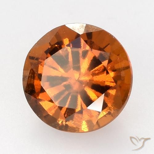 granate hessonita Naranja oscuro natural de 1.61 ct, Corte Redondo, VVS-VS