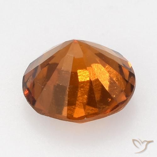 granate hessonita Naranja oscuro natural de 1.61 ct, Corte Redondo, VVS-VS