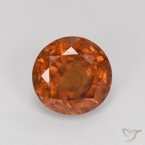 2.33ct Natural Ámbar naranja granate hessonita, Redondo, VS-SI