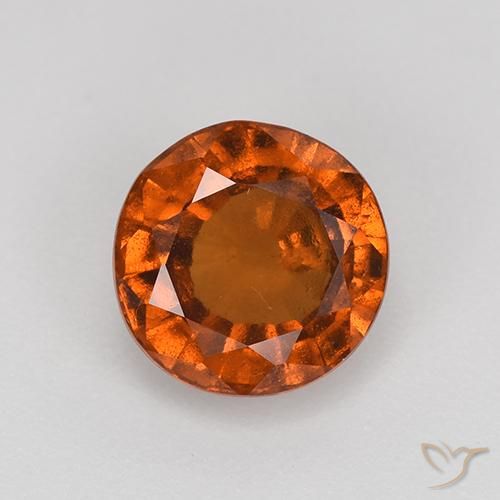 2.10ct Natural Ámbar naranja granate hessonita, Redondo, VS-SI