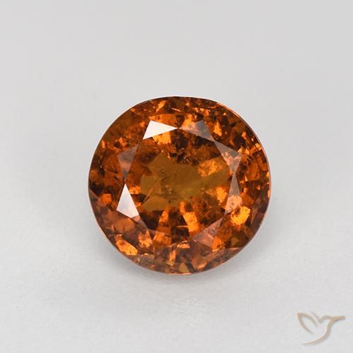 1.76ct Natural Naranja rojizo granate hessonita, Redondo, VS-SI