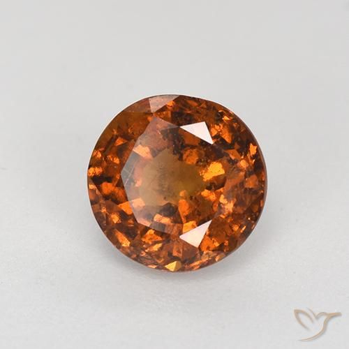 granate hessonita Naranja rojizo natural de 1.76 ct, Redondo, VS-SI