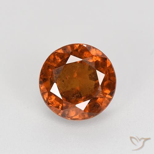 1.83ct Natural Naranja rojizo granate hessonita, Redondo, VS-SI