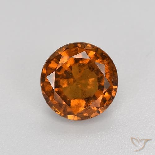 1.64ct Natural Naranja oscuro granate hessonita, Redondo, VS-SI