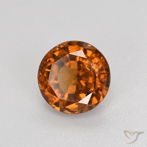granate hessonita Naranja oscuro natural de 1.64 ct, Redondo, VS-SI