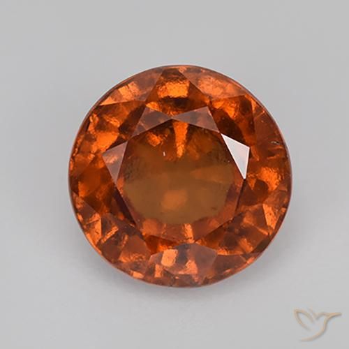 2.06ct Natural Naranja oscuro granate hessonita, Redondo, VS