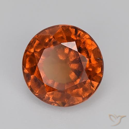 granate hessonita Naranja oscuro natural de 2.06 ct, Redondo, VS