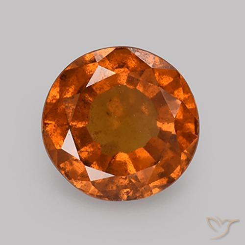 1.87ct Natural Naranja rojizo granate hessonita, Redondo, VS