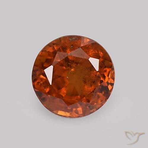 1.74ct Natural Ámbar naranja granate hessonita, Redondo, VS-SI