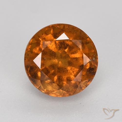 1.79ct Natural Naranja oscuro granate hessonita, Redondo, VS