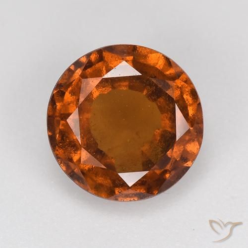 2.06ct Natural Naranja oscuro granate hessonita, Redondo, VS-SI