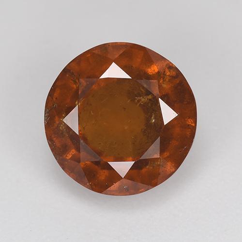 Granate hessonita naranja natural de 3,38 ct, corte redondo, VS-SI