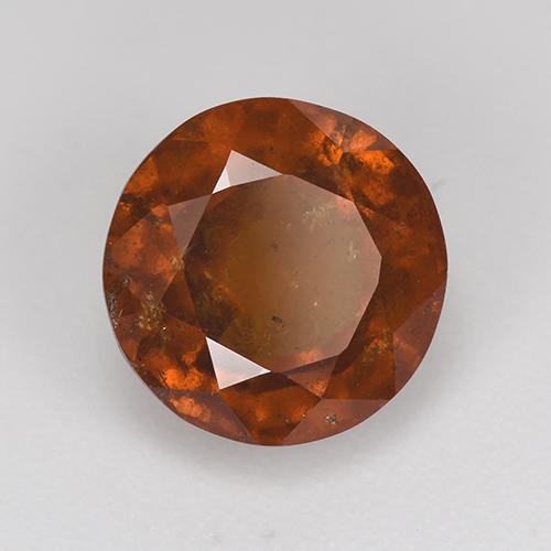 Granate hessonita naranja natural de 3,38 ct, corte redondo, VS-SI