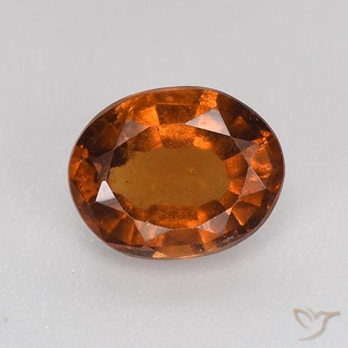 1.34ct Natural Naranja oscuro Granate Hessonita, Ovalada, VS-SI