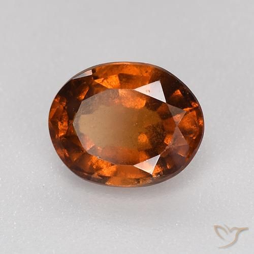 granate hessonita Naranja oscuro natural de 1.34 ct, Ovalada, VS-SI