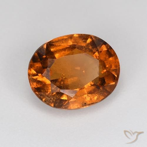 granate hessonita Ámbar naranja natural de 1.65 ct, Ovalada, VS-SI