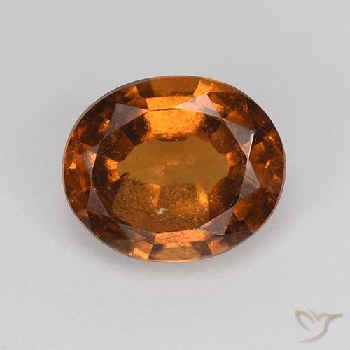 1.70ct Natural Naranja oscuro medio Granate Hessonita, Ovalada, VS-SI