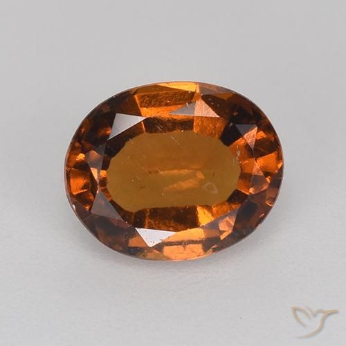 1.22ct Natural Naranja oscuro medio Granate Hessonita, Ovalada, VS
