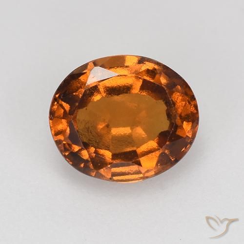 1.17ct Natural Naranja oscuro medio Granate Hessonita, Ovalada, VS