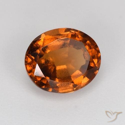 granate hessonita Naranja oscuro medio natural de 1.17 ct, Ovalada, VS