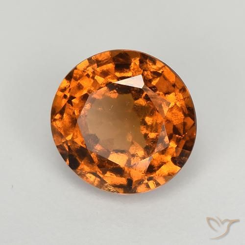 granate hessonita Naranja oscuro medio natural de 1.43 ct, Redondo, VS