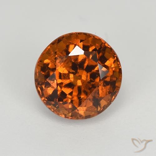 Granate hessonita naranja natural de 1,66 ct, corte redondo, VS