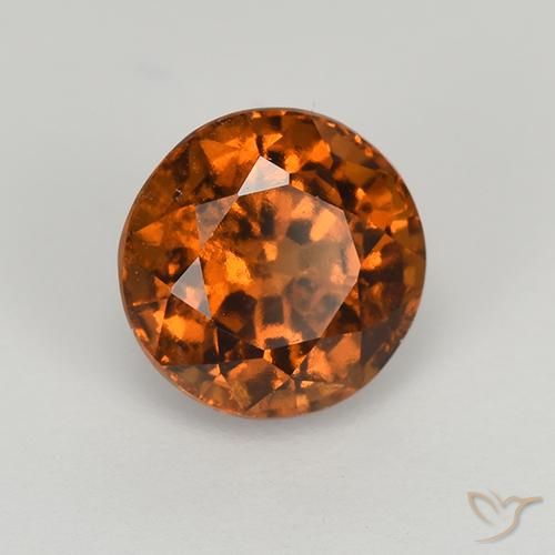 Granate hessonita naranja natural de 1,66 ct, corte redondo, VS