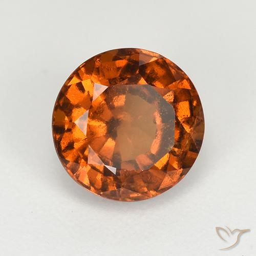 granate hessonita Naranja oscuro natural de 1.89 ct, Redondo, VS
