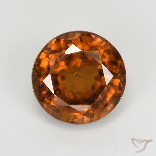 1.93ct Natural Naranja oscuro granate hessonita, Redondo, VS