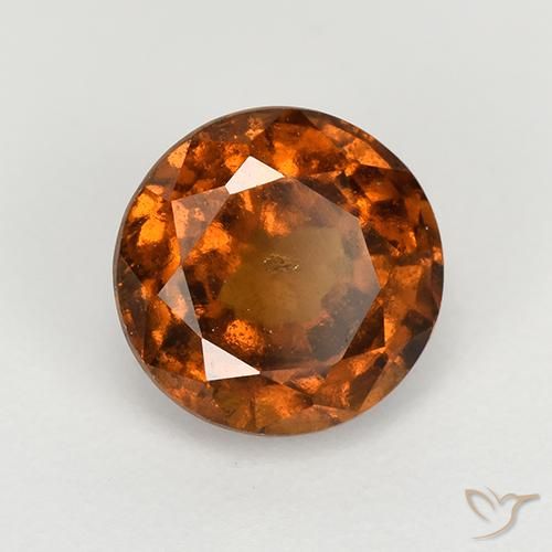 granate hessonita Naranja oscuro natural de 1.93 ct, Redondo, VS