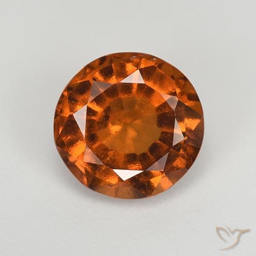 1.93ct Natural Naranja oscuro Granate Hessonita, Redondo, VS