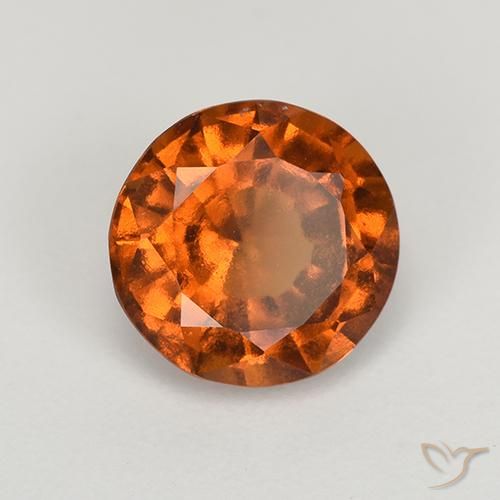 granate hessonita Naranja oscuro natural de 1.93 ct, Redondo, VS