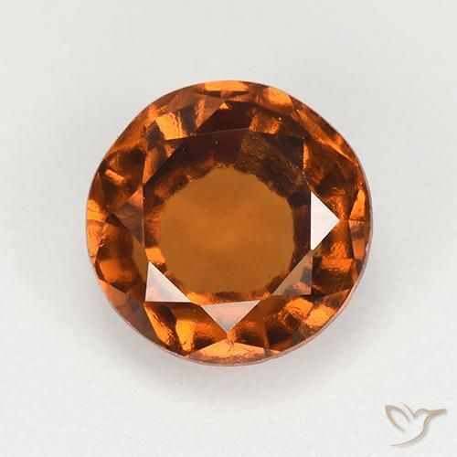 1.73ct Natural Ámbar naranja granate hessonita, Redondo, VVS-VS