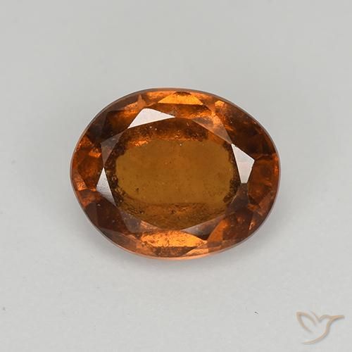 1.69ct Natural Naranja oscuro medio Granate Hessonita, Ovalada, VS-SI