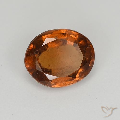 granate hessonita Naranja oscuro medio natural de 1.69 ct, Ovalada, VS-SI