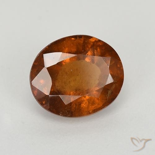 granate hessonita Naranja oscuro natural de 1.67 ct, Ovalada, VS-SI
