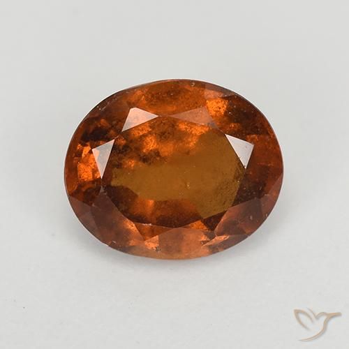 1.57ct Natural Naranja oscuro Granate Hessonita, Ovalada, VS-SI