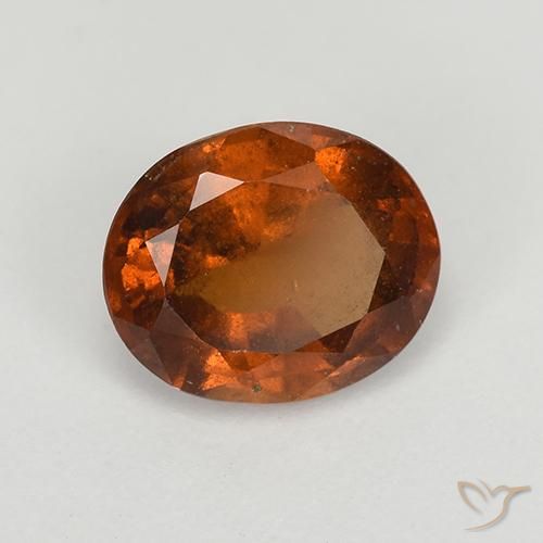 granate hessonita Naranja oscuro natural de 1.57 ct, Ovalada, VS-SI