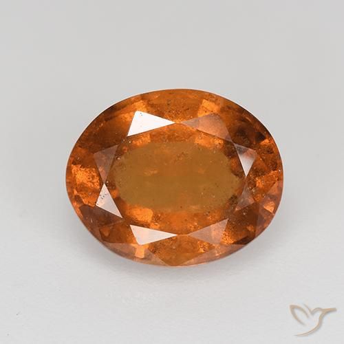 Granate hessonita naranja natural de 3,08 ct, corte óvalo, VS-SI