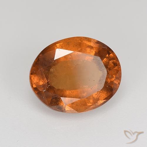 Granate hessonita naranja natural de 3,08 ct, corte óvalo, VS-SI