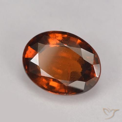 granate hessonita Naranja rojizo natural de 2.82 ct, Ovalada, VS-SI