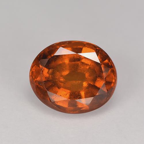 Granate hessonita naranja natural de 2,33 ct, corte óvalo, VS
