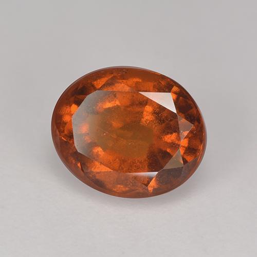 Granate hessonita naranja natural de 2,33 ct, corte óvalo, VS