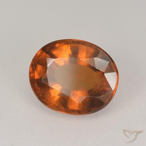 granate hessonita Naranja oscuro medio natural de 2.45 ct, Ovalada, VS