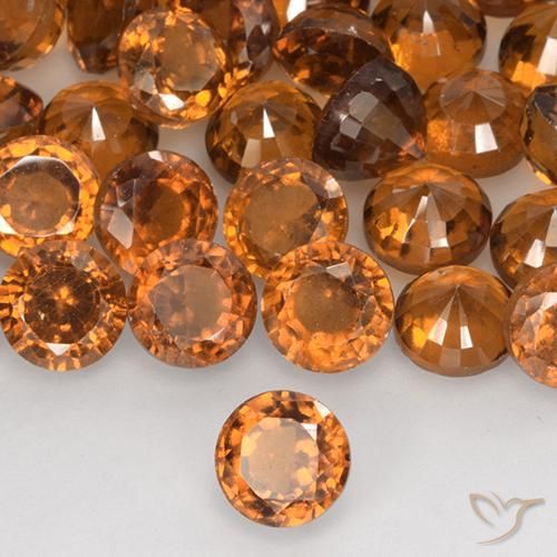 granate hessonita Naranja oscuro natural de 1.27 ct, Redondo, VS-SI