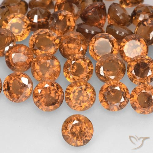 0.96ct Natural Naranja oscuro Granate Hessonita, Redondo, VS-SI