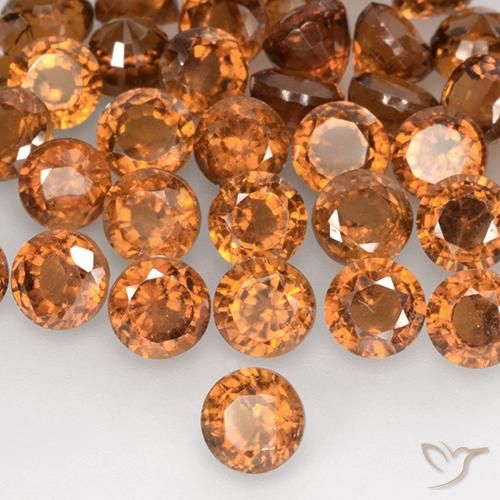 granate hessonita Naranja oscuro natural de 0.96 ct, Redondo, VS-SI