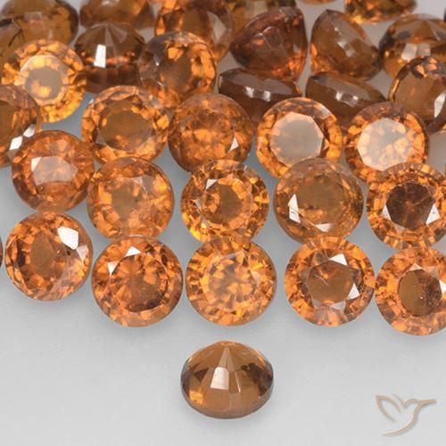 granate hessonita Naranja oscuro natural de 0.96 ct, Redondo, VS-SI