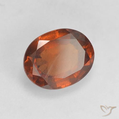 1.68ct Natural Naranja oscuro medio Granate Hessonita, Ovalada, VS-SI