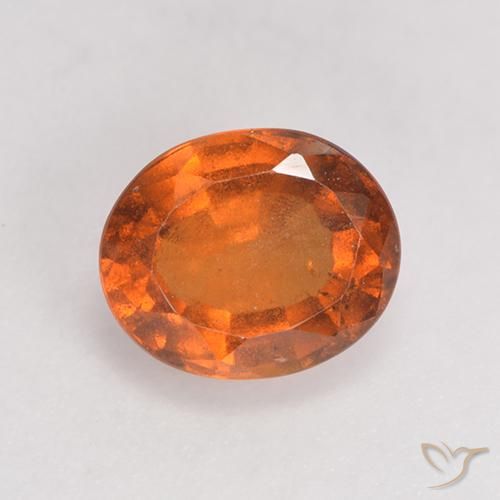 1.69ct Natural Naranja oscuro Granate Hessonita, Ovalada, VS-SI